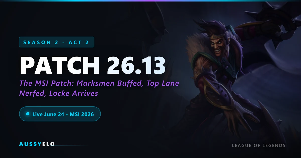 League of Legends Patch 26.13 MSI champion changes preview
